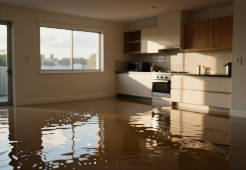 Flooded basement in Cabarita before drying